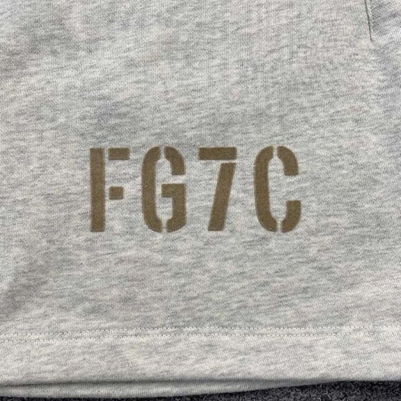 Fear Of God Fg7c Flocked Print Vintage White Drawstring Shorts - Picture 6 of 8